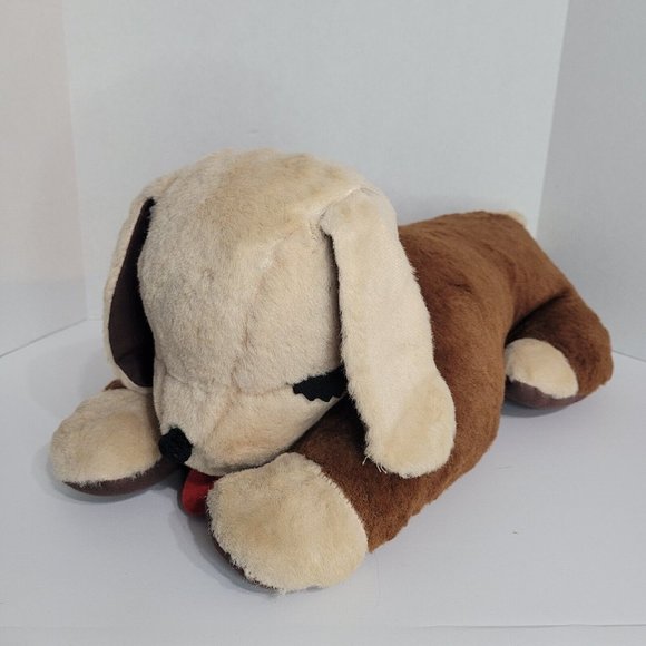 Vintage Kitschy Large Beagle? Plush Dog Puppy Brown Felt MCM